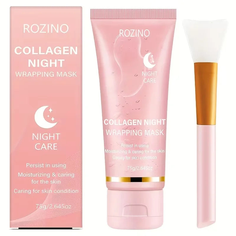 ROZINO Collagen Peel-Off Night Mask 75g + Free Brush