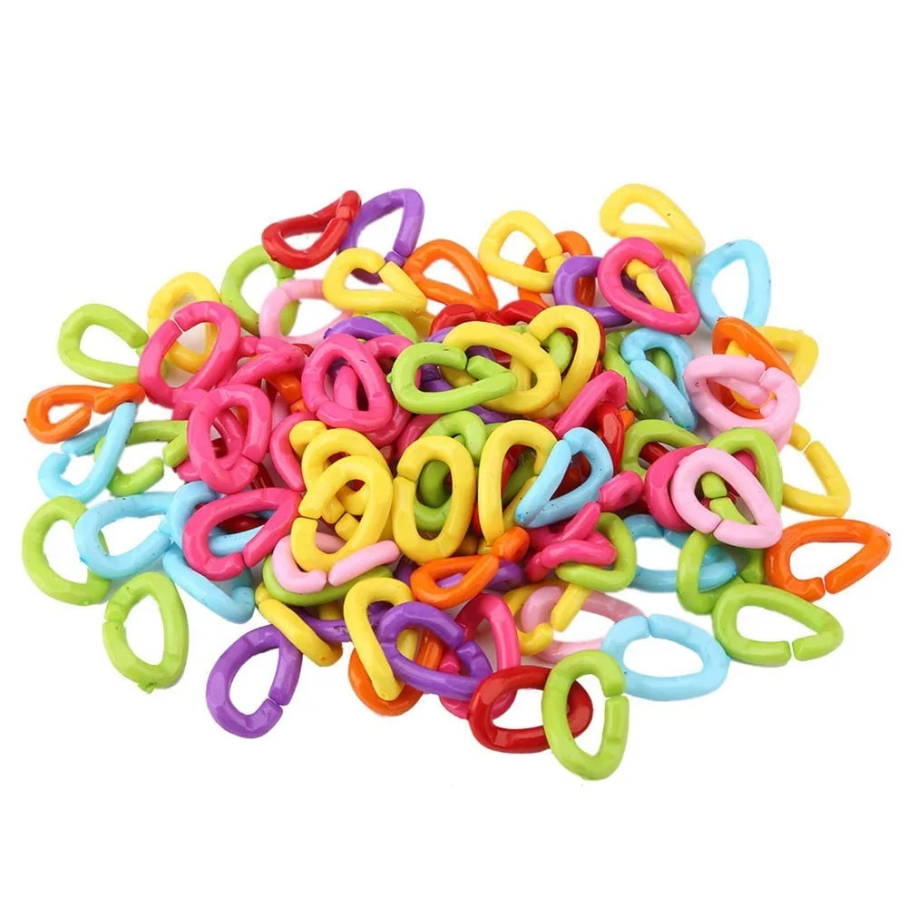100-Piece Plastic Bird C-Clip Chain Links | DIY Parrot Cage Toy