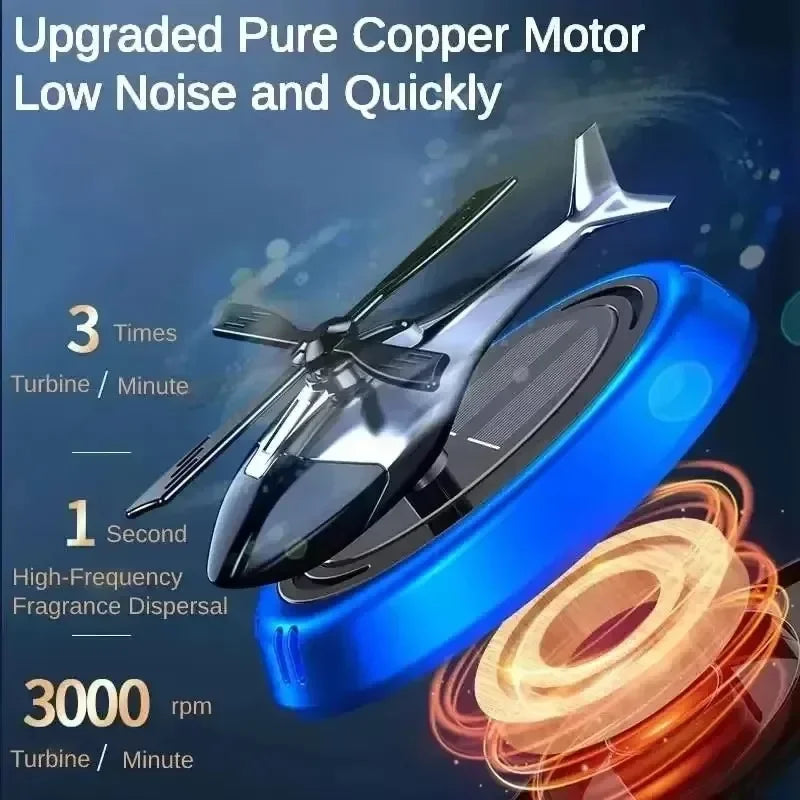 Solar Helicopter Car Air Freshener – Rotating Propeller Diffuser