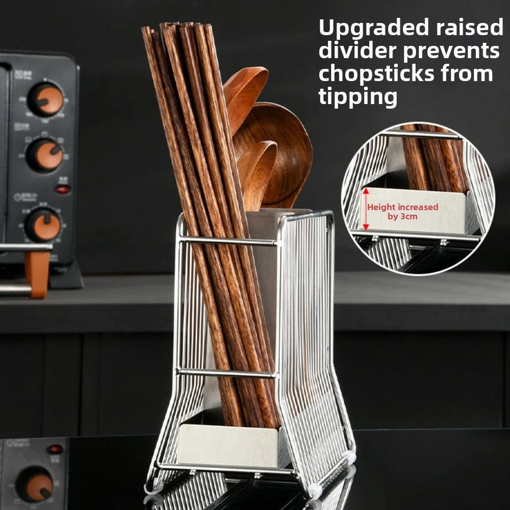 304 Stainless Steel Chopstick Holder & Cutlery Drying Basket