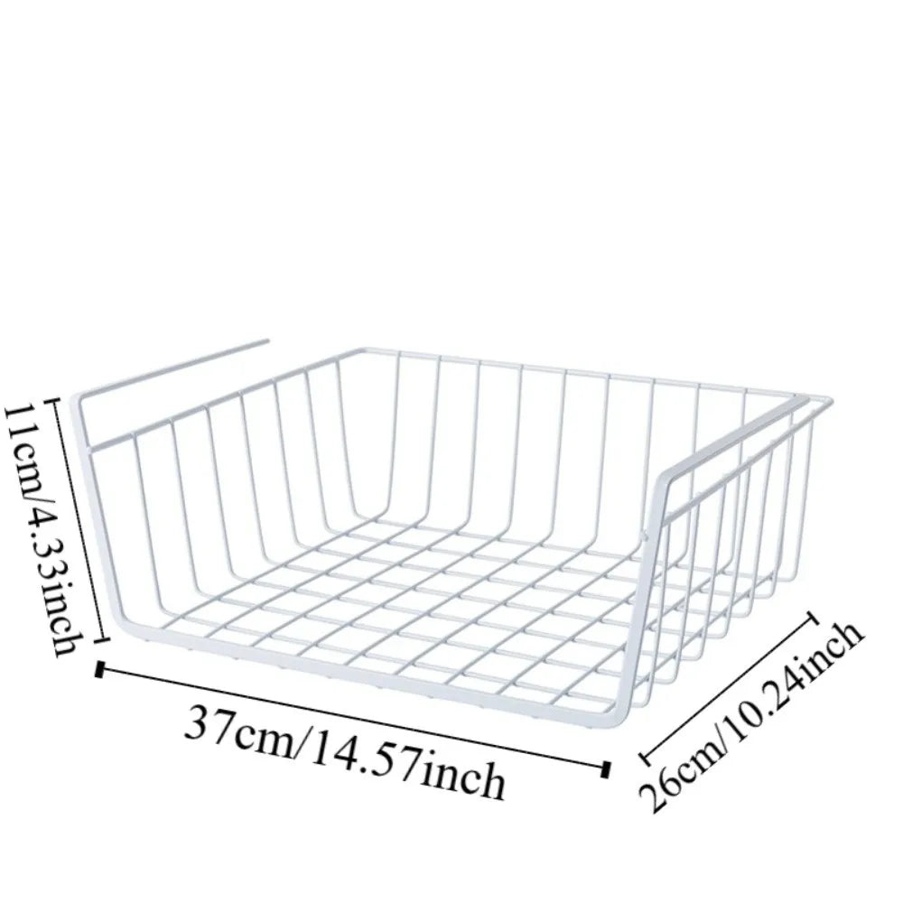 Under Table Storage Basket – Desk Organizer Rack | 2 Sizes