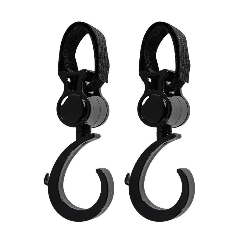 2-Pack Universal Stroller Hooks – Heavy Duty Pram & Cart Hangers