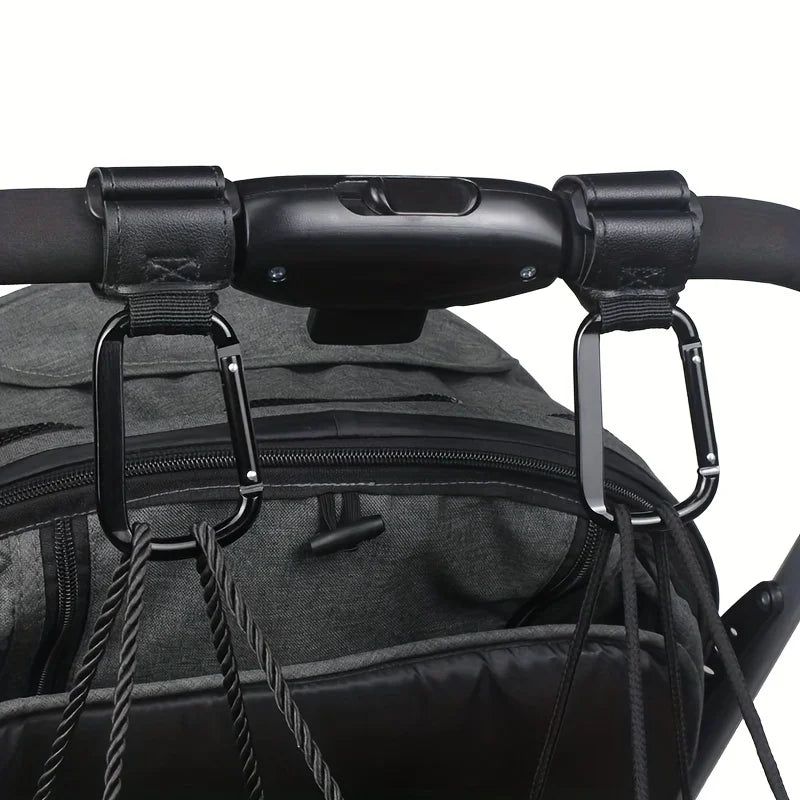 Universal Heavy-Duty Stroller Hooks – Diaper Bag Clip Organizer