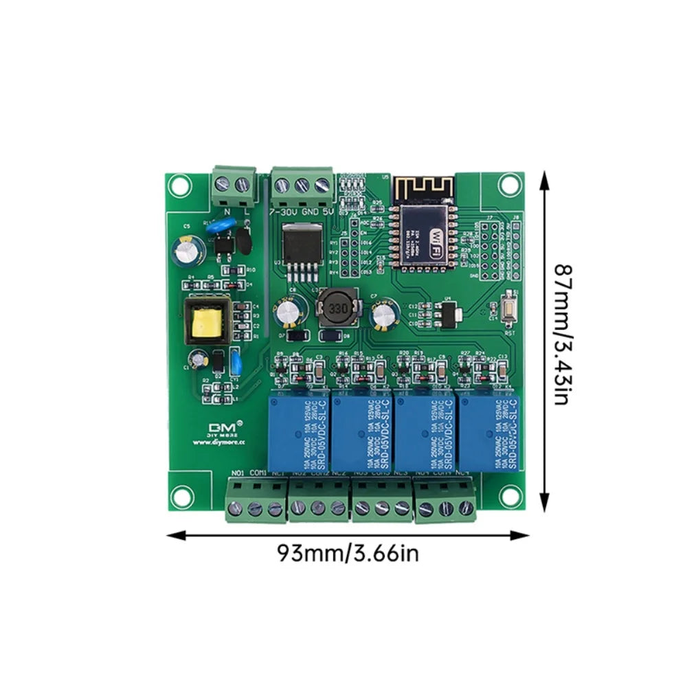 ESP8266 ESP-12F WiFi 4-Channel Relay Module Dev Board