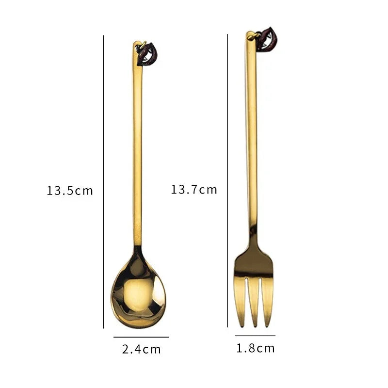 Halloween Stainless Steel Gold Cutlery Set – Spoon & Fork