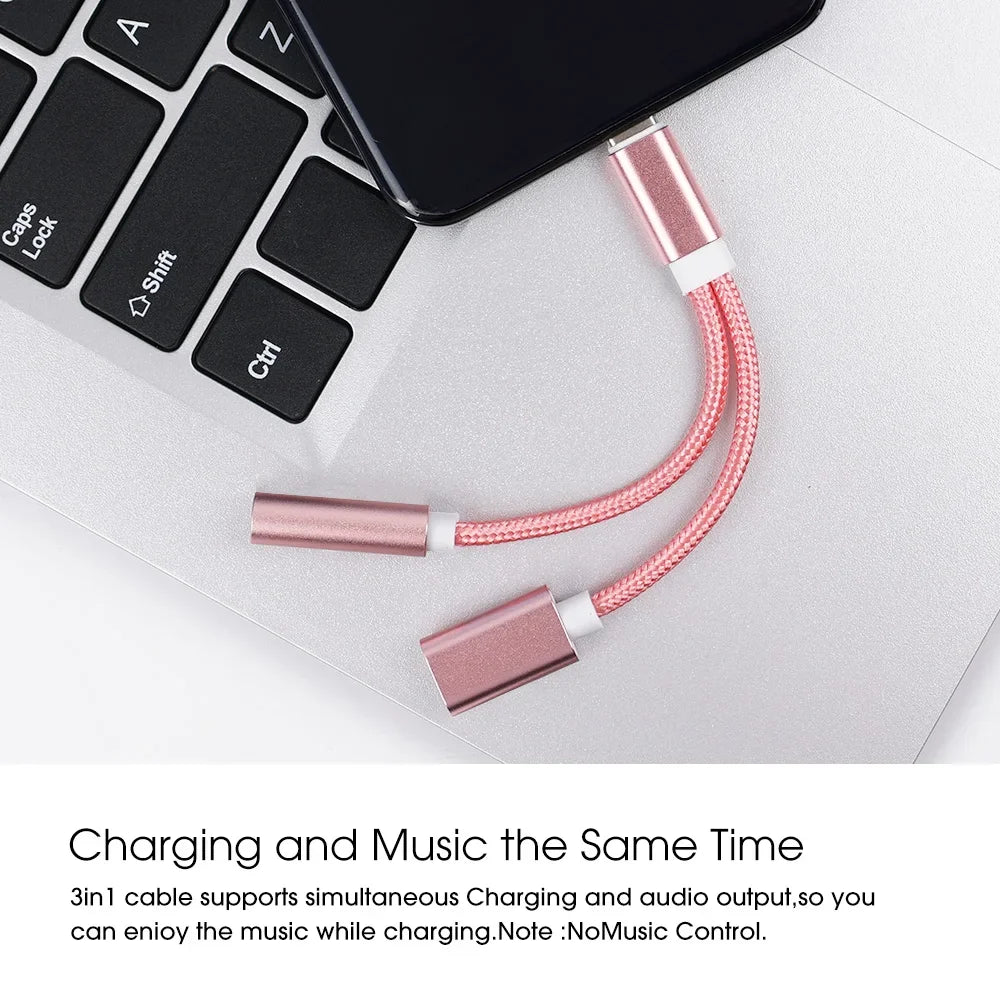 2-in-1 USB-C to 3.5mm Audio & Charging Adapter Cable