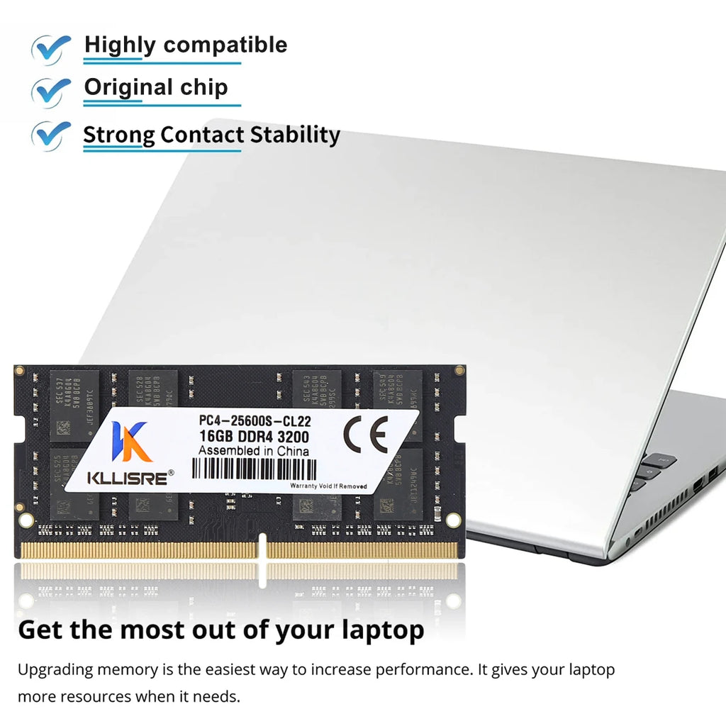 Kllisre DDR4 SODIMM 16GB 2666/3200MHz Laptop RAM Memory