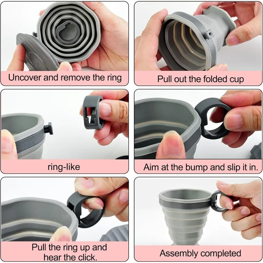 Foldable Silicone Travel Cup – Reusable Portable Camping Cup