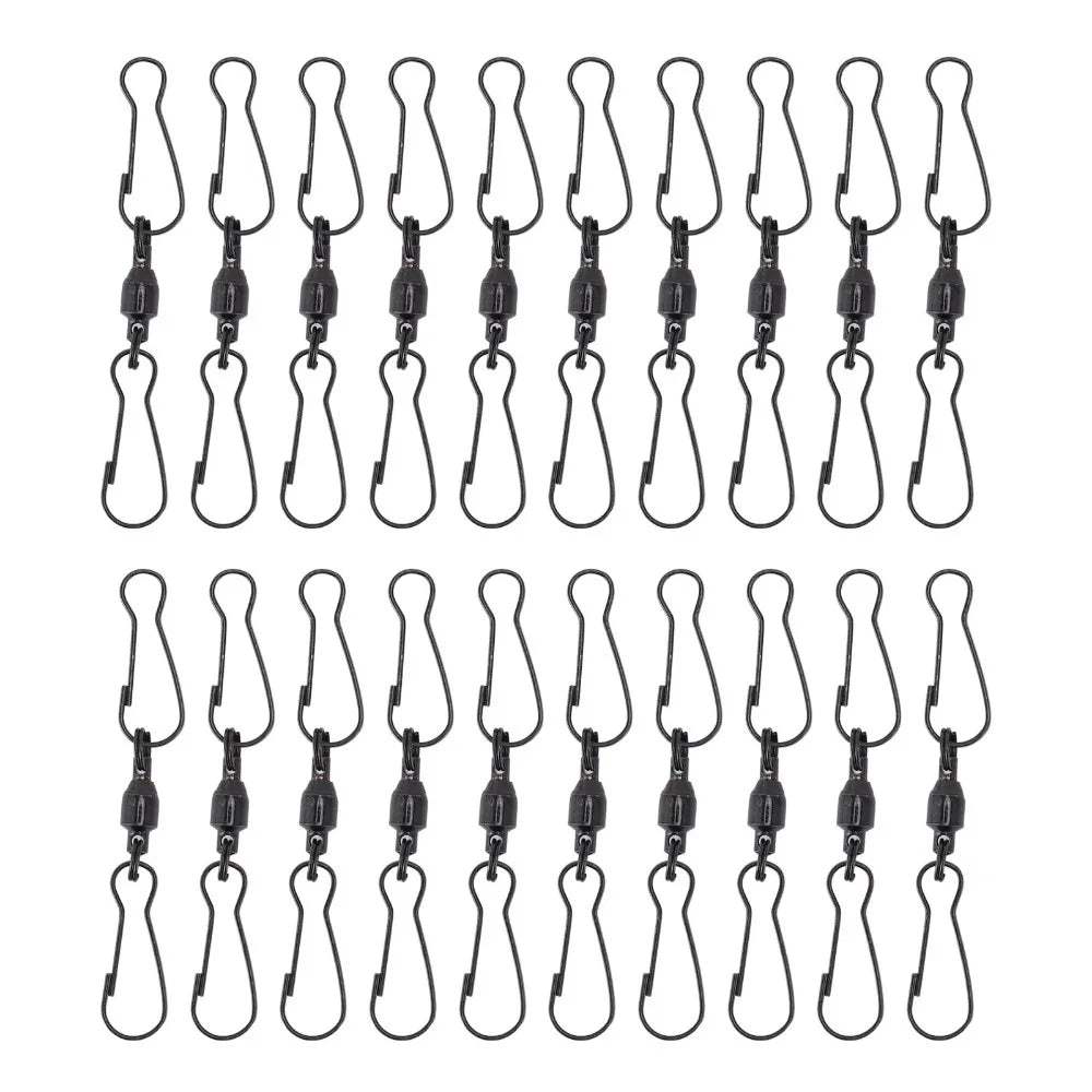 20-Pack Stainless Steel Windsock Clips | 70mm 360° Rotation Hooks