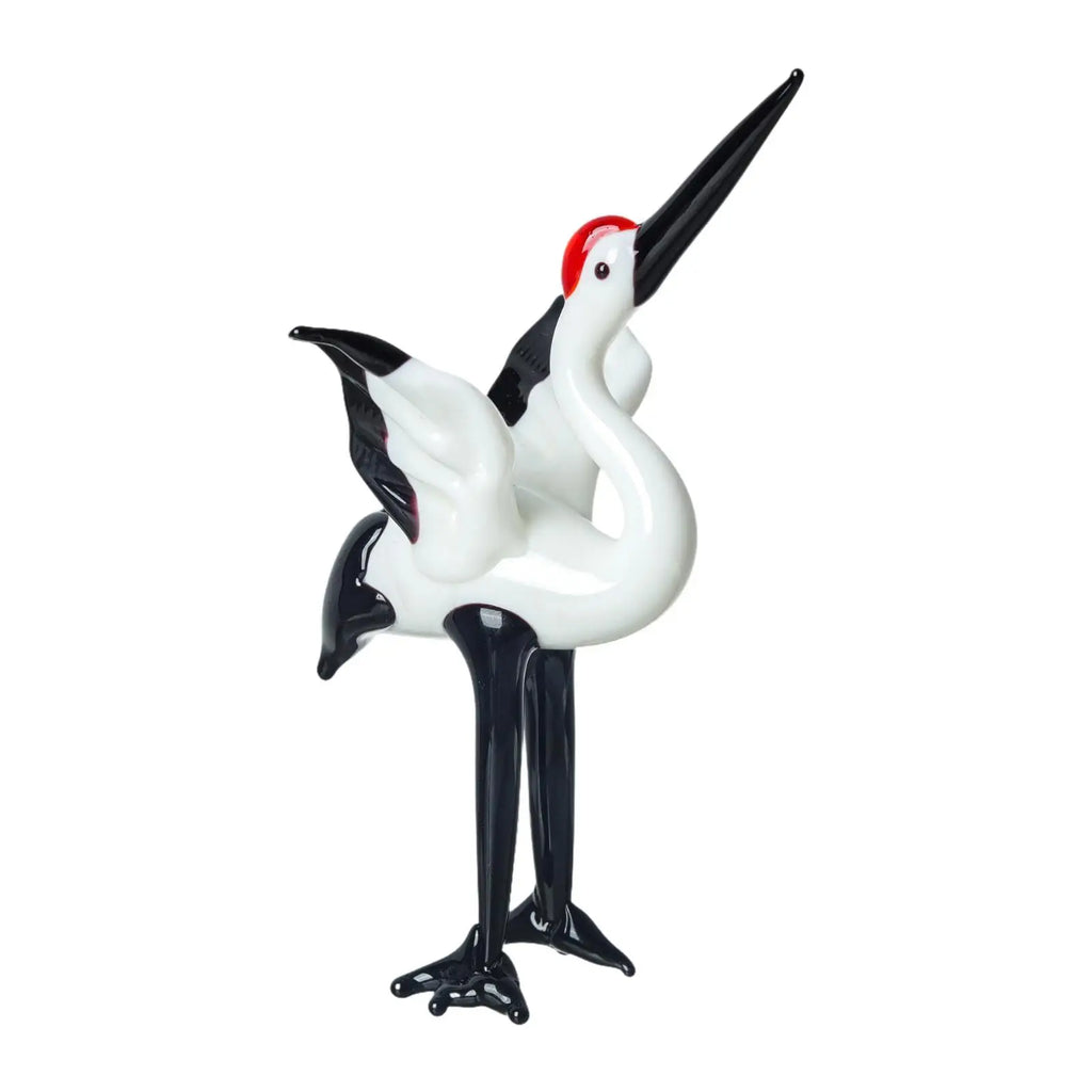 Handcrafted Ceramic Crane Figurine | Miniature Stork Statue