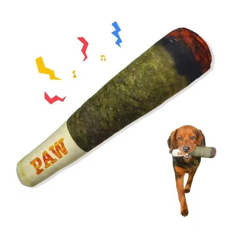 Cigar Plush Squeaky Dog Toy – Interactive Chew for Dogs