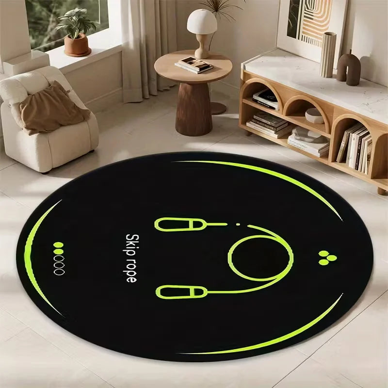 Fluorescent Skipping Rope Round Rug – Anti-Slip Floor Mat