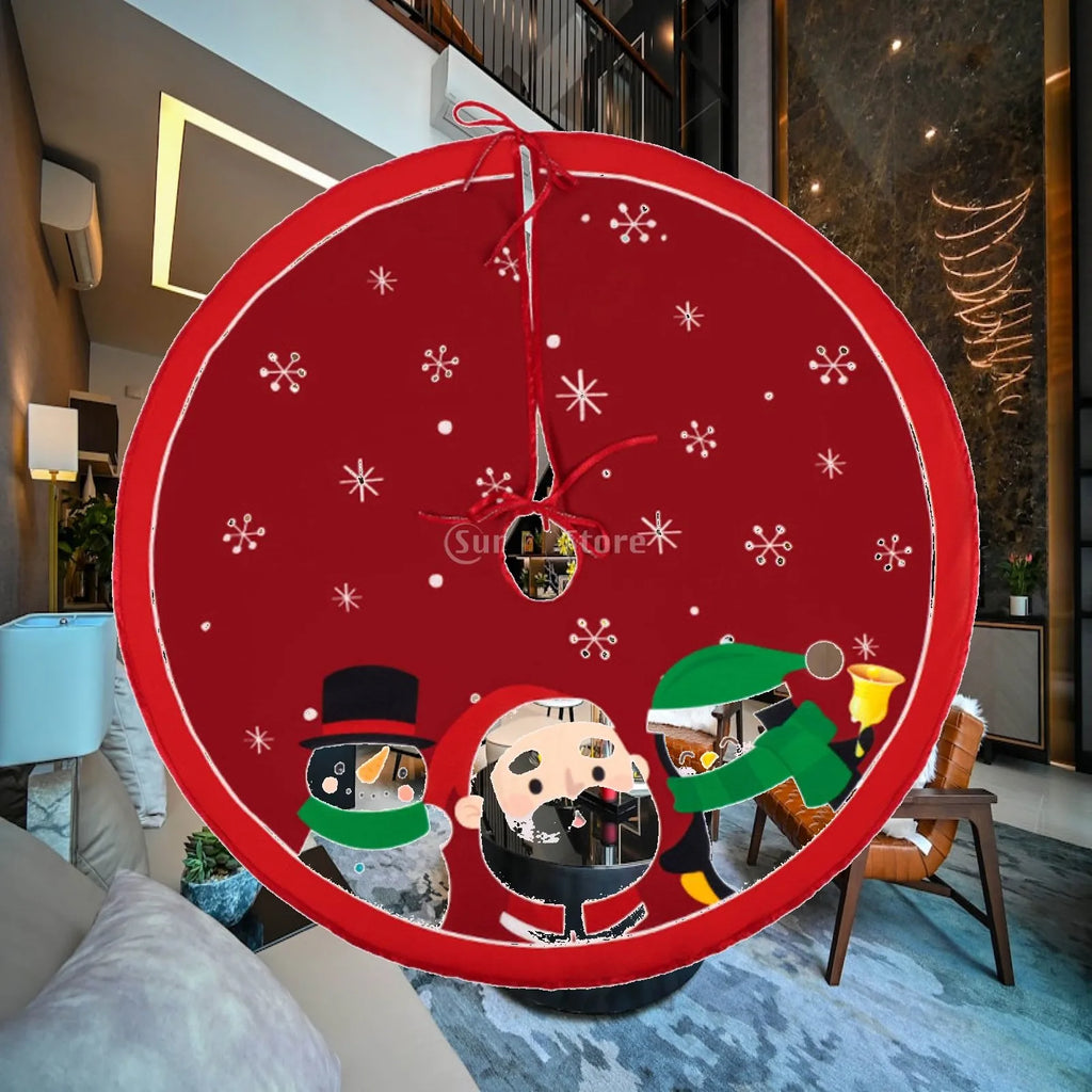 Christmas Tree Skirt Round Mat – Rustic Holiday Decor