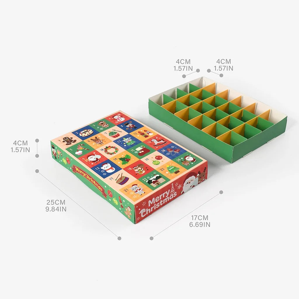 Christmas Advent Calendar Punch Box 24-Grid 5-Pack
