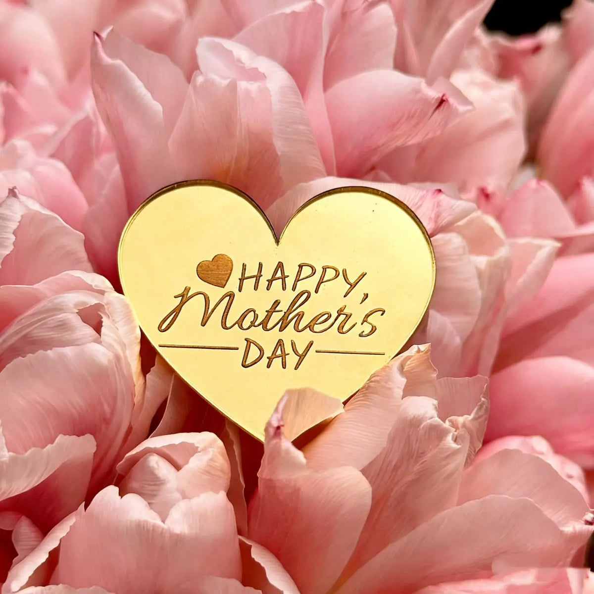Happy Mother's Day Gold Acrylic Cake Topper | Mirror Finish