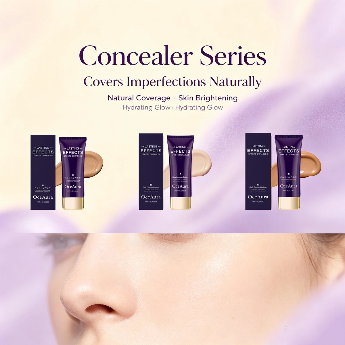 Matte Liquid Foundation Full Coverage Concealer – 3 Shades