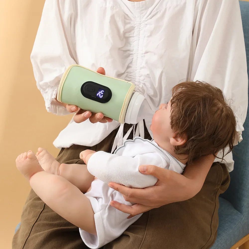 Portable USB Baby Bottle Warmer with Digital Display | Travel