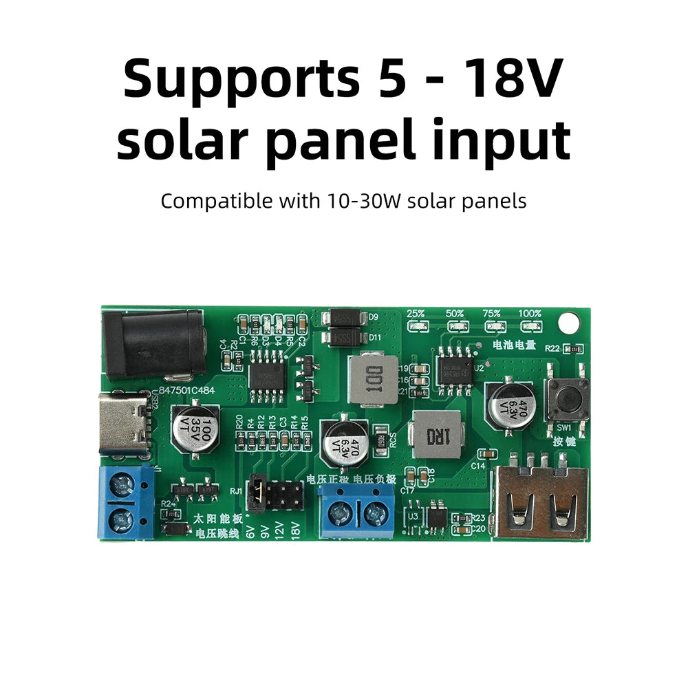 MPPT Solar Charging Module 5–18V | 5V/2.1A USB Output Board