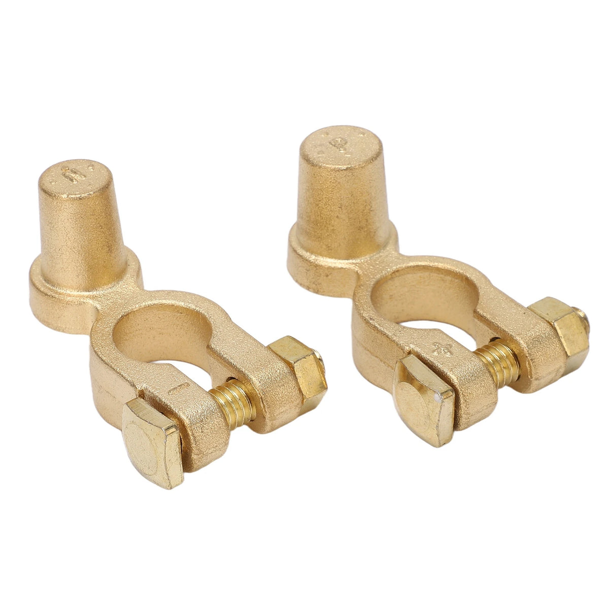 Top Post Brass Car Battery Terminal Connectors – Positive & Negative