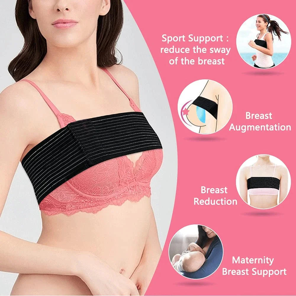 Breathable Adjustable Breast Implant Stabilizer Compression Band