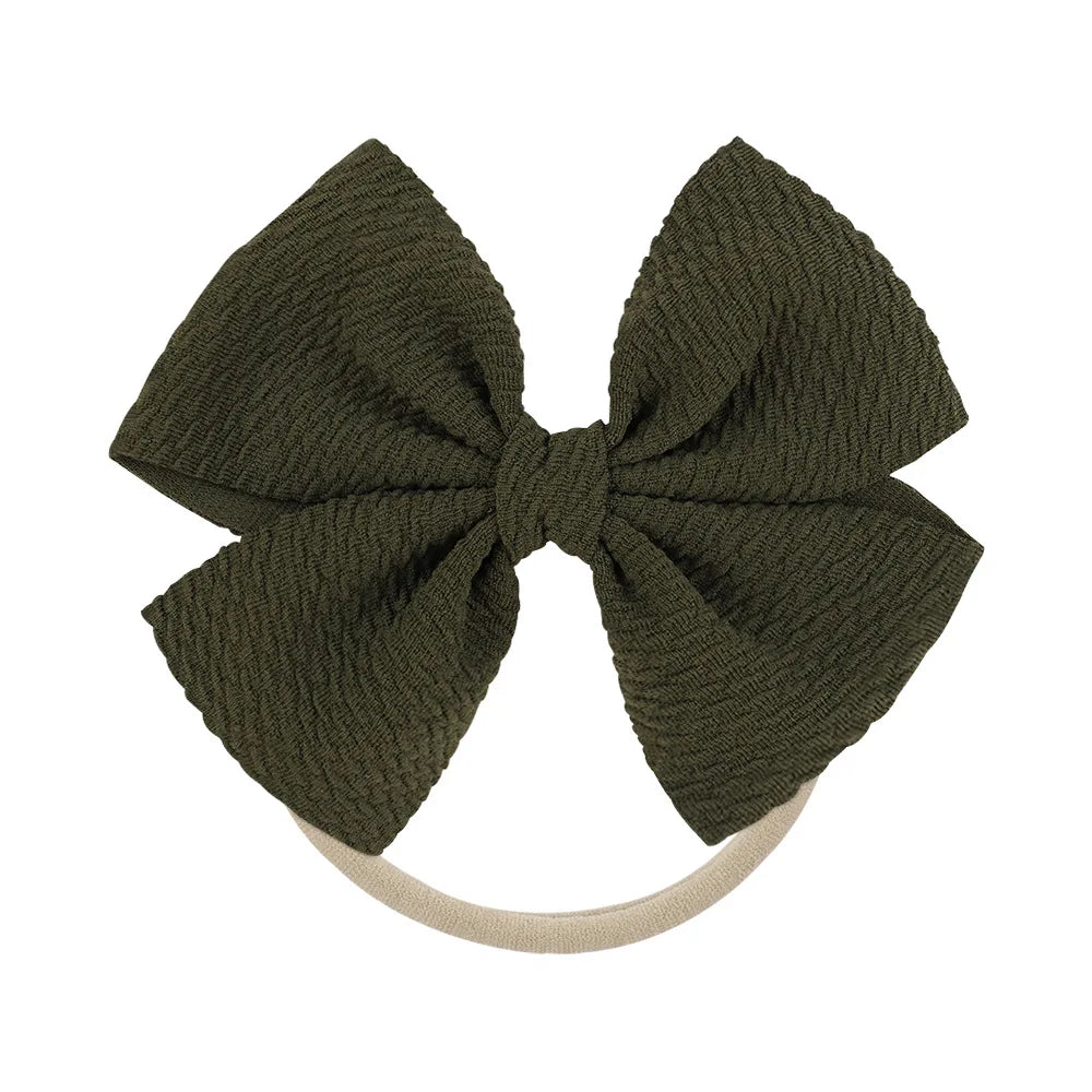12-Pack Grosgrain Ribbon Hair Bows – Elastic Ponytail Holders