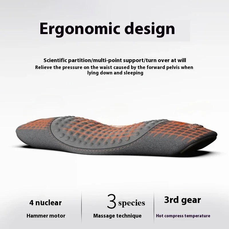 Electric Heating Massage Lumbar Pillow | Memory Foam Pad