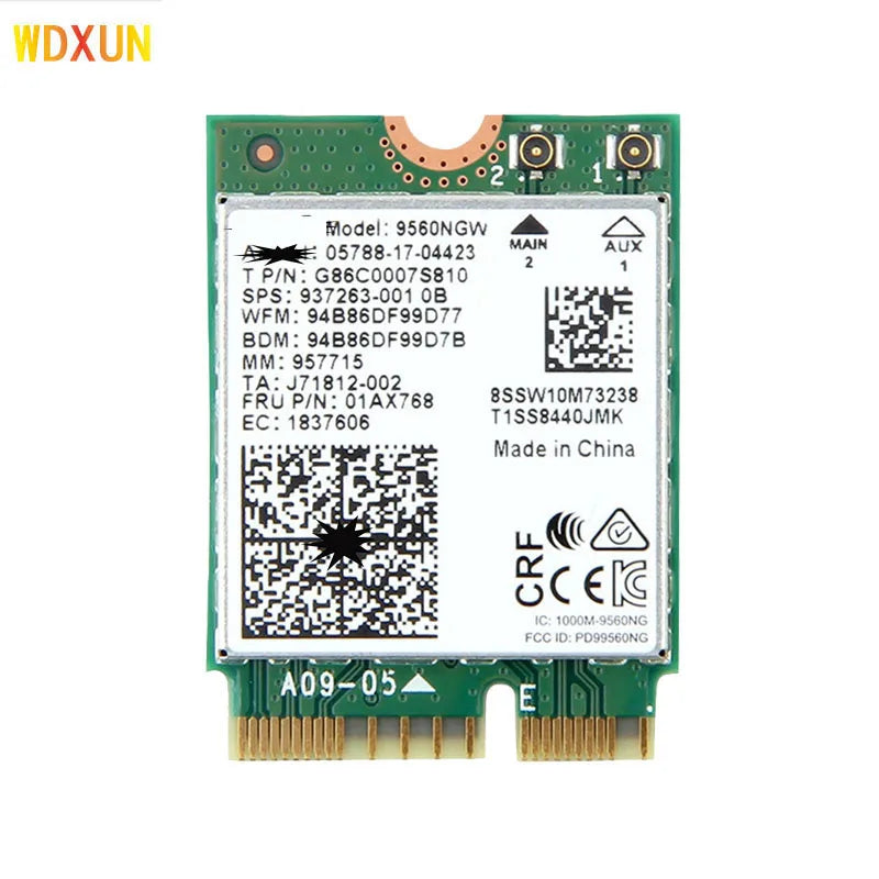 WDXUN AC 9560 Dual-Band Wi-Fi Bluetooth 5.0 M.2 NGFF Card