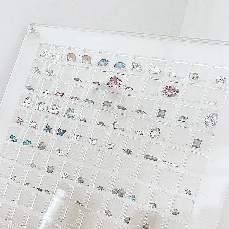 Transparent Diamond Nail Tool & Jewelry Storage Box