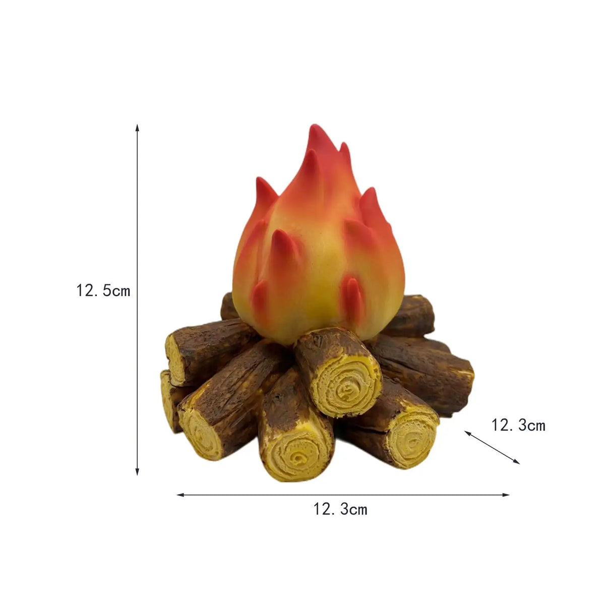 Flameless LED Fireplace Lantern | Resin Charcoal Log Table Lamp