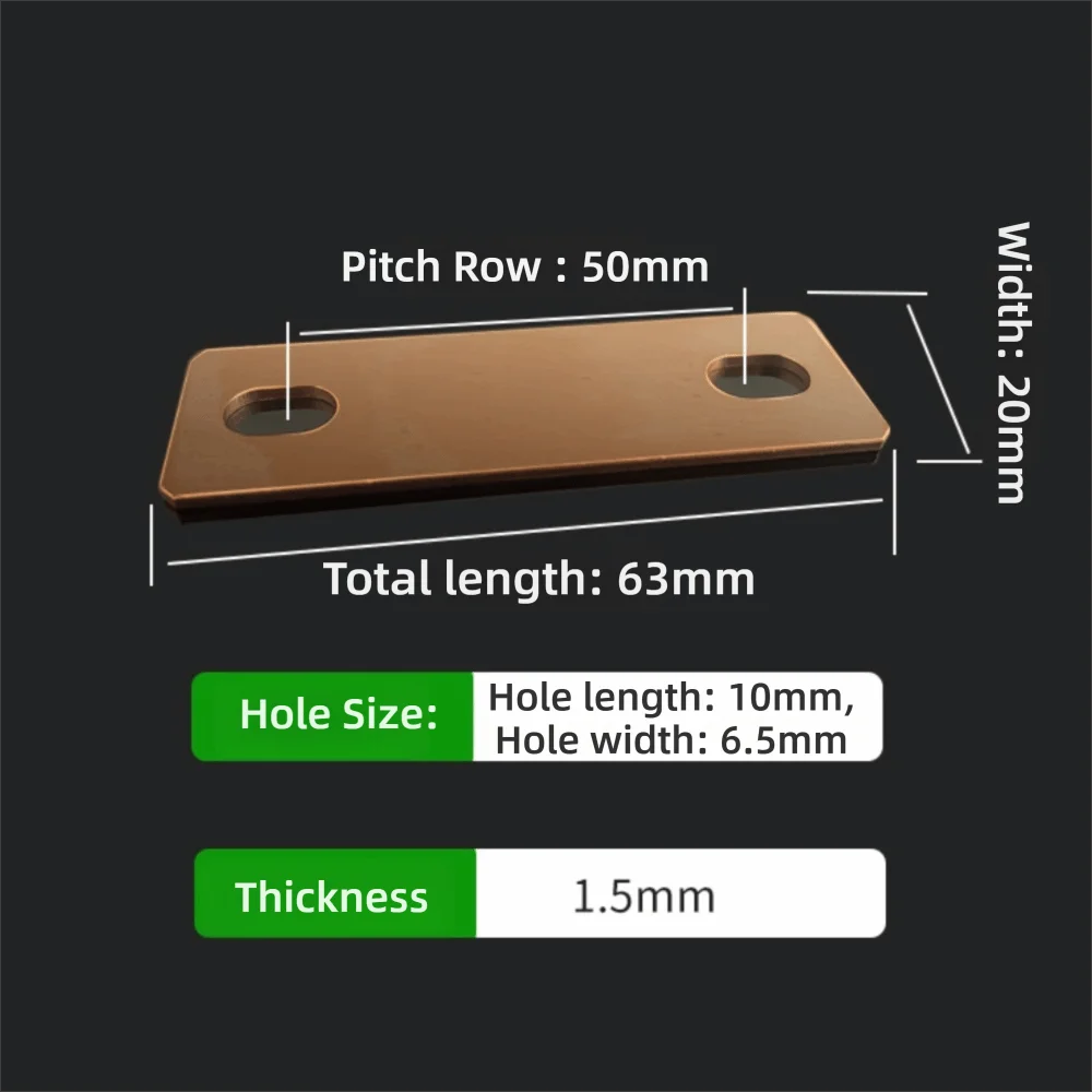 Copper Battery Busbar Connector M6 | 30Ah–300Ah Lithium