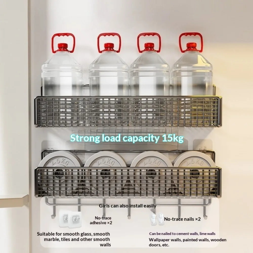 No-Drill Wall Hanging Storage Basket – Dorm Bedside Shelf
