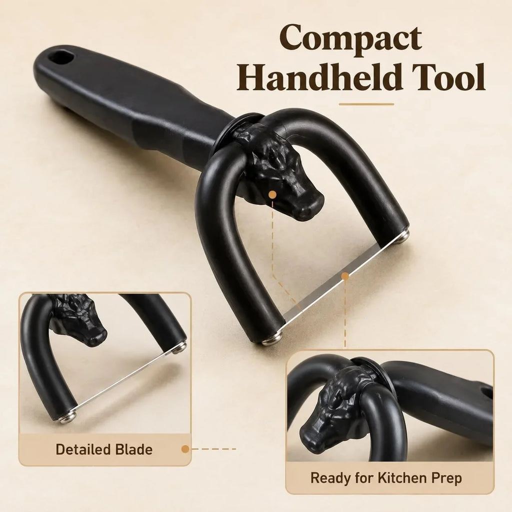 Handheld Manual Meat Slicer & Fat Trimmer – Curved Handle