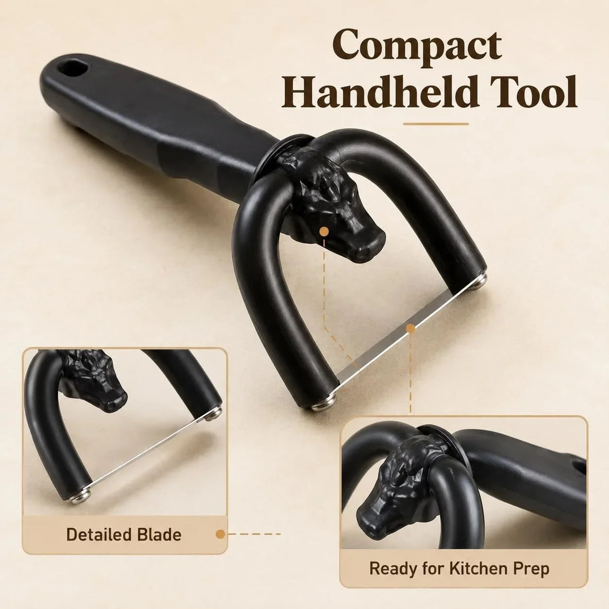 Handheld Manual Meat Slicer & Fat Trimmer – Curved Handle