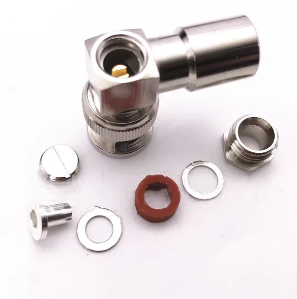 BNC Male Right Angle Clamp Connector – RG58 RG174 RG6 Coaxial