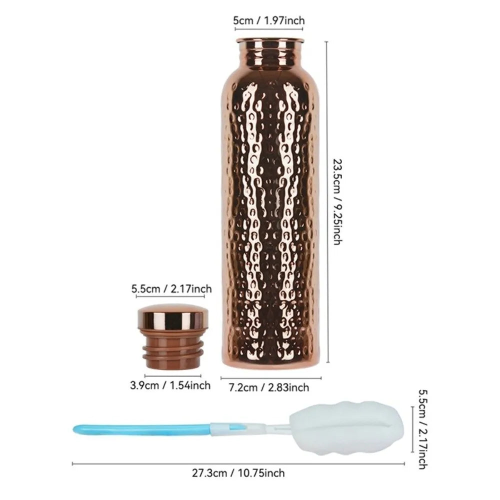 800ml Copper Insulated Water Bottle – Leakproof, One-Click Lid