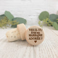 Godparent Request Wood Wine Stopper | Baby Announcement Gift
