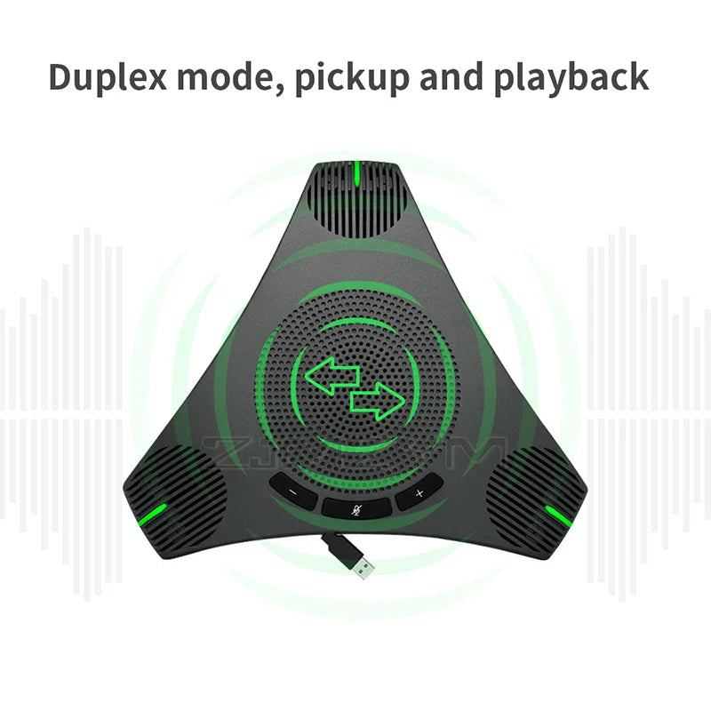 USB Conference Speakerphone Mic – 360° Pickup & Mute Key