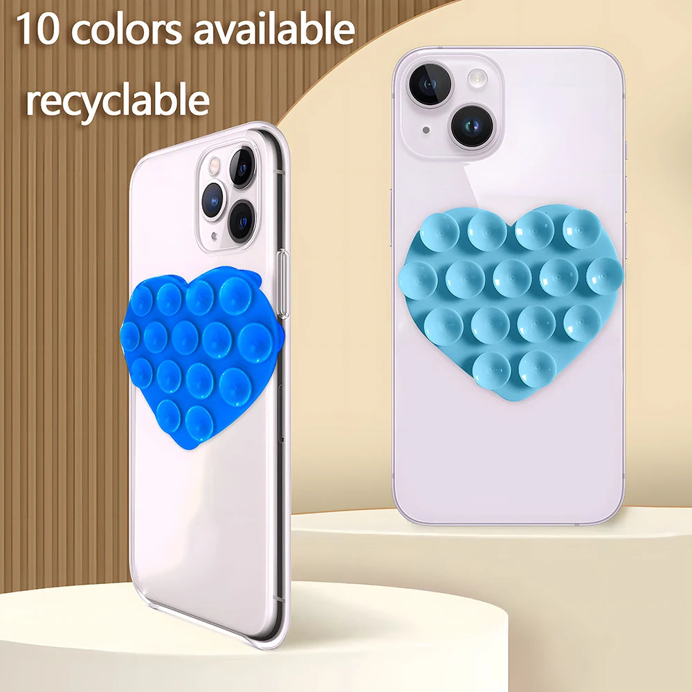 Heart-Shaped Silicone Suction Cup Phone Holder | Anti-Slip