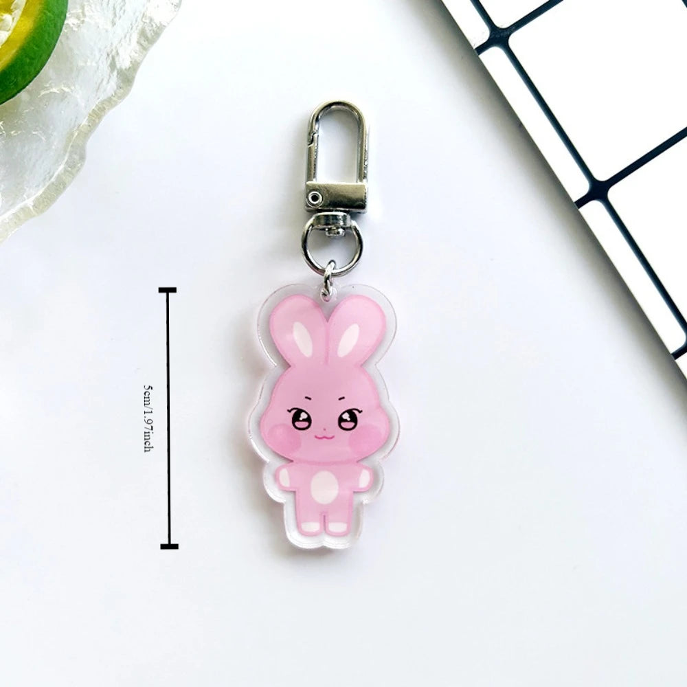 Cute Cartoon Acrylic Animal Keychain & Keyring Pendant