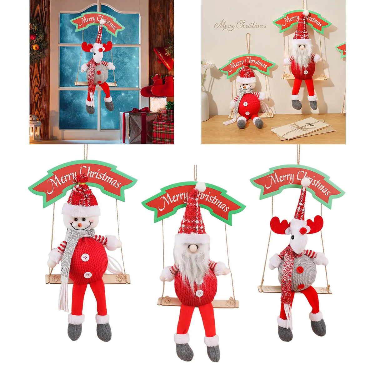 Christmas Plush Swing Doll Ornament | Cute Cartoon Tree Decor