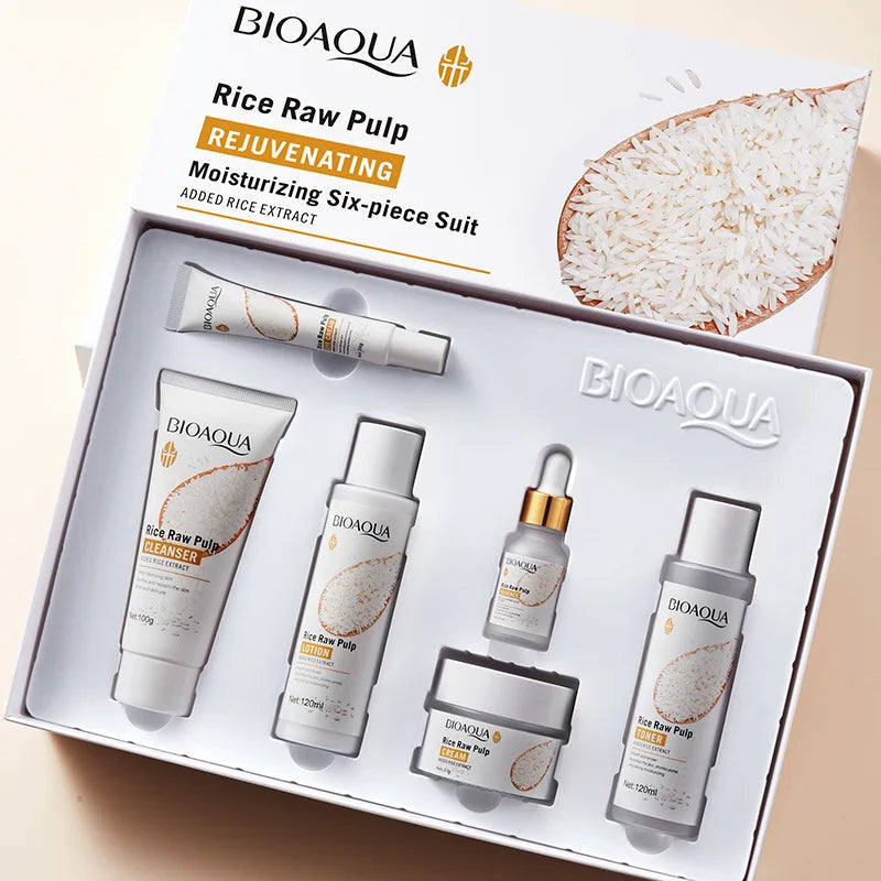 LAIKOU 6-Piece Rice Puree Korean Skin Care Set