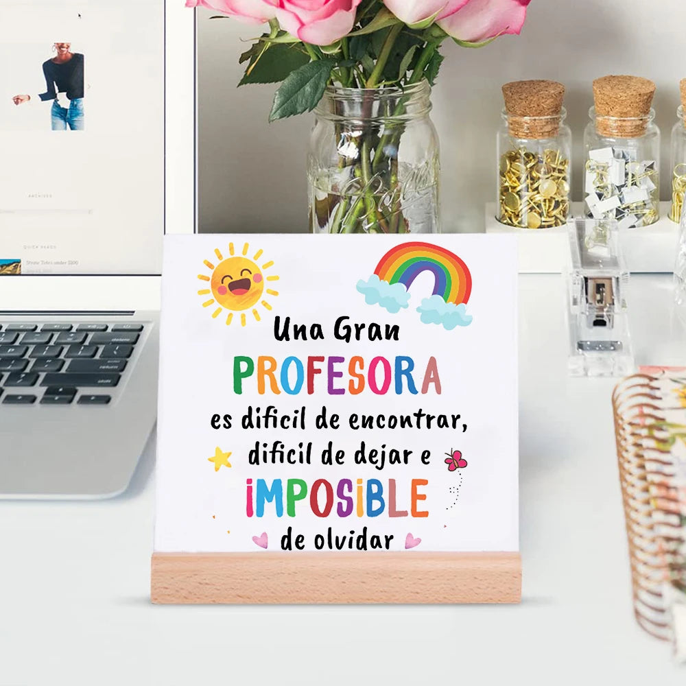 Spanish Ceramic Plaque Sign – Teacher & Graduation Gift Decor