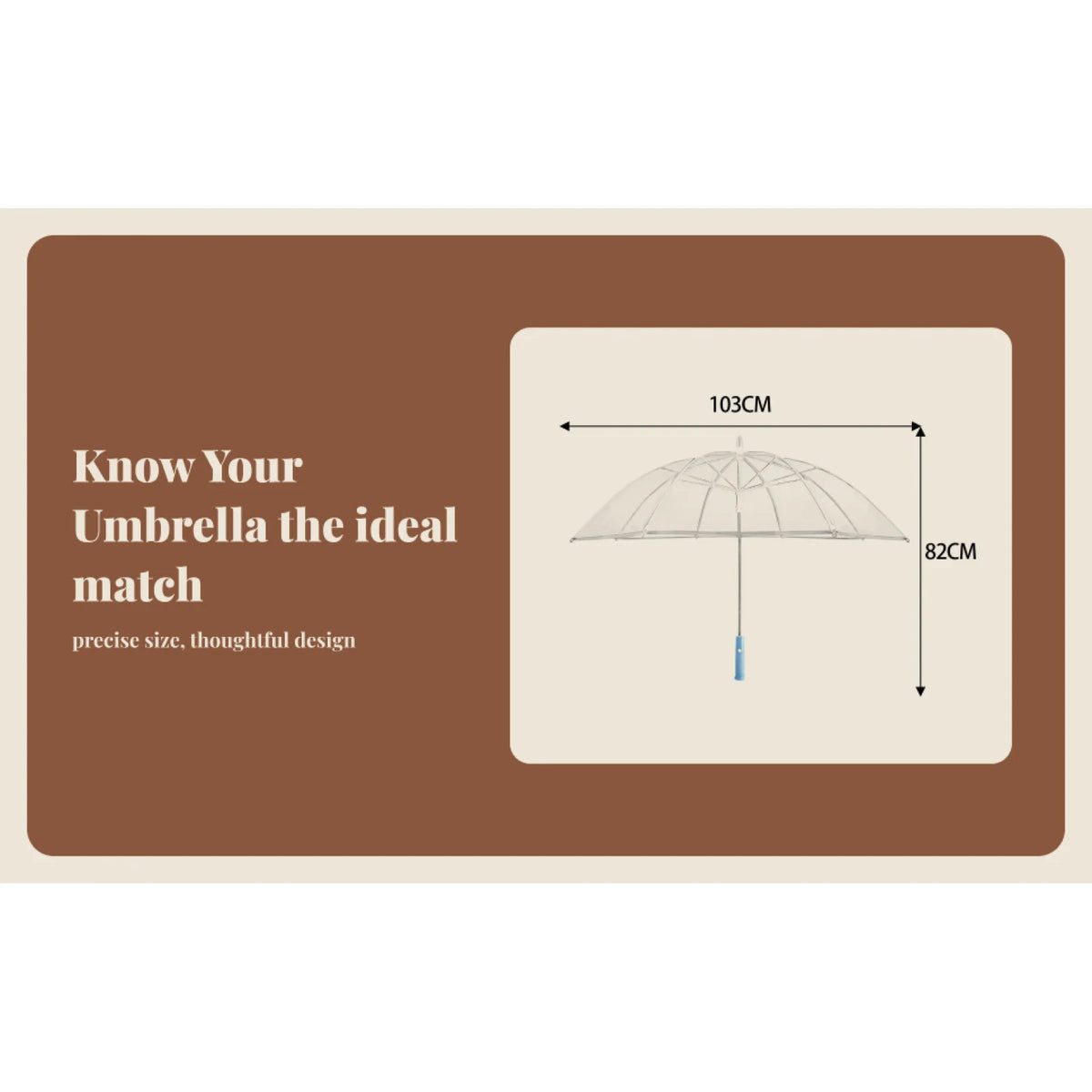 LED Flashlight Rain Umbrella – Clear Windproof 8-Rib Straight