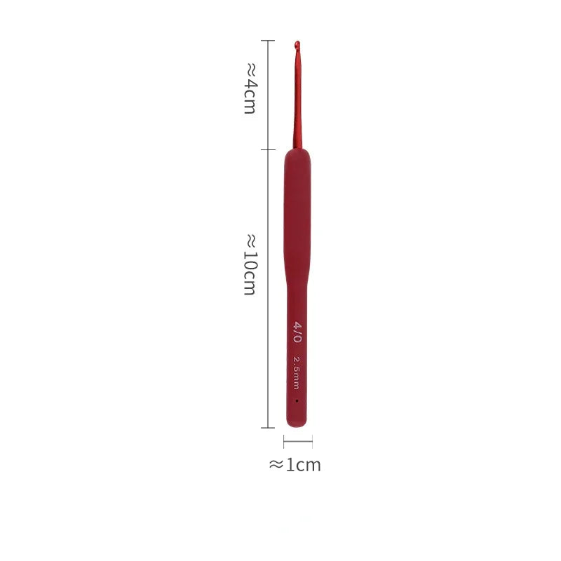 9-Piece Aluminum Crochet Hook Set with Silicone Handles