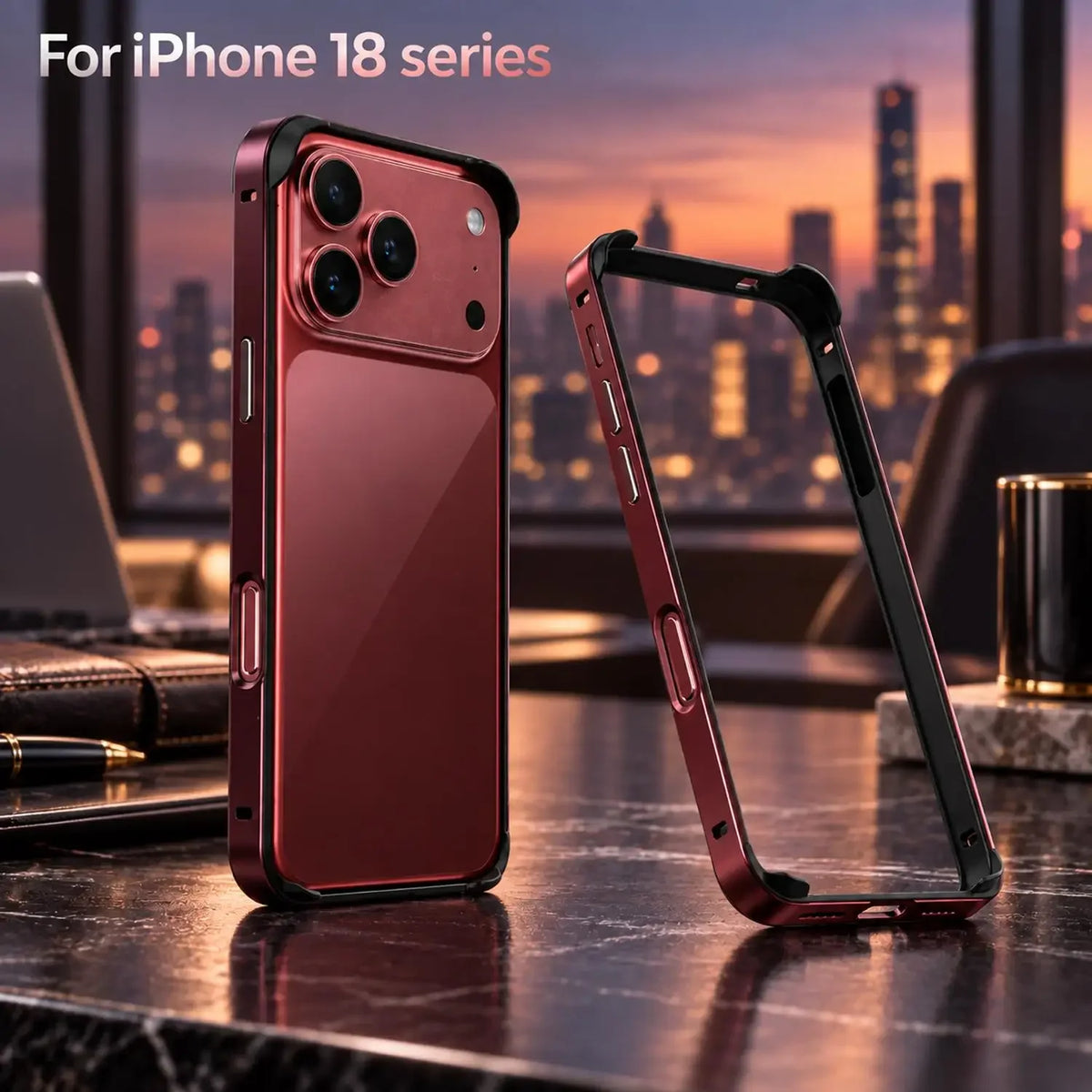 BAPPSUS iPhone 18 Pro Max Aluminum Bumper Frame Case
