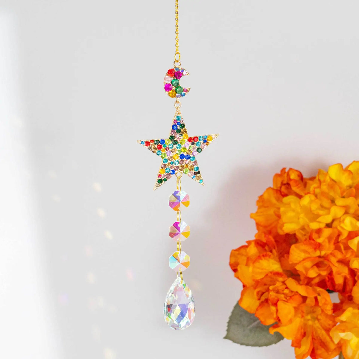 K9 Crystal Sun Catcher Pendant | Rainbow Prism Garden Decor