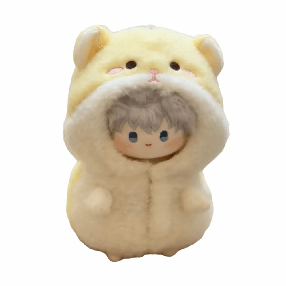 Cartoon Hamster Plush Jumpsuit for 10cm Miniature Dolls