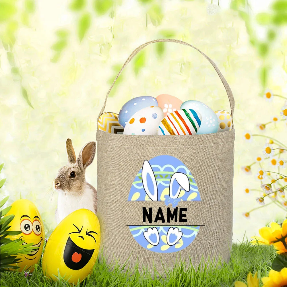 Personalized Easter Bunny Basket Bag – Kids Monogram Tote