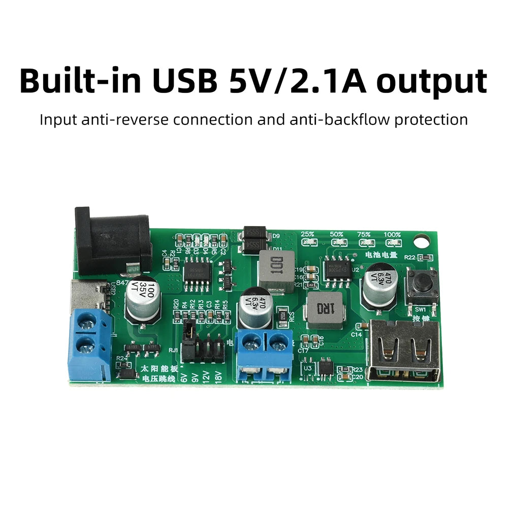 MPPT Solar Charging Module 5–18V | 5V/2.1A USB Output Board