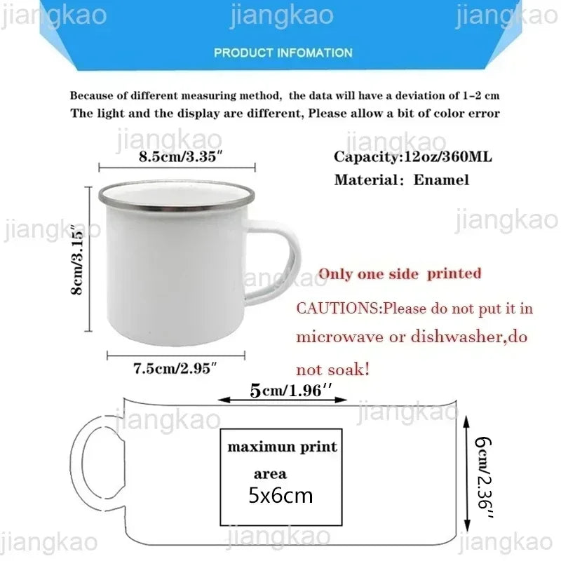 ABC I Love You Enamel Mug – Cartoon Valentine Gift Cup